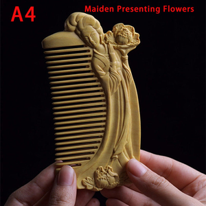 Classic Handmade Wooden Hair <b>Comb</b> <b>Wide</b> Tooth Scalp Massage And Healthy Hair Styling Accessory Premium - Product Image 4