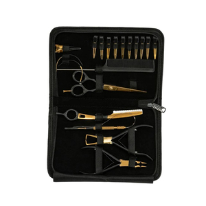 Kit complet d'outils pour extensions de cheveux, pinces, aiguilles, anneaux, perles, fil pour travaux professionnels d'extensions capillaires - Product Image 5
