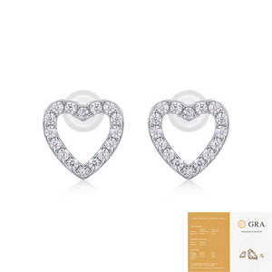 Pendientes de Plata de Ley con Forma de Corazón Geométrico y Moissanita Engastada para Mujer - Joyería de Moda para Bodas y Compromisos - Product Image 3