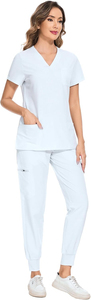 High Quality Woven Nurse <b>Scrubs</b> Set Customized Logo Color Short Sleeve Unisex <b>Hospital</b> <b>Scrub</b> medical Uniform Wholesale - Product Image 3