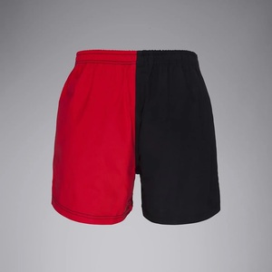 Shorts unisexes bicolores rouge et noir, taille élastique, respirants, en polyester, vêtements de sport pour adultes, toutes saisons, coupe classique - Product Image 2