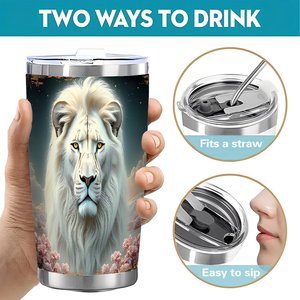 Stainless Steel Tumbler 20oz Double Wall <b>Insulated</b> Travel <b>Mug</b> Outdoor Camping Cold Drink Container - Product Image 5