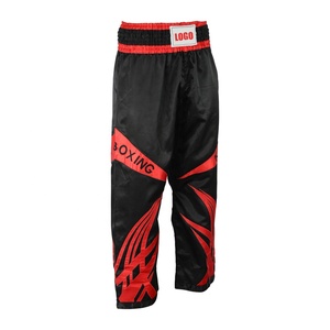 Pantalon de Kickboxing Professionnel pour Entraînement et Compétition, en Satin, Taille Élastique, Respirant, pour Activités de Plein Air, Arts Martiaux - Product Image 6