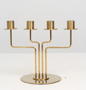 Brass <b>Square</b> Christmas <b>Candle</b> Pillar Holder with Leaf Design Eco-Friendly High Quality Handicrafts - Product Image 5
