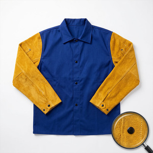 Veste de soudeur en cuir de vachette de haute qualité, équipement de protection certifié CE, imperméable et ignifuge, pour la sécurité industrielle - Product Image 5