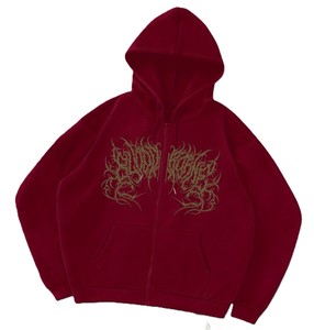 <b>Men's</b> Regular Fit <b>Red</b> Fleece Hoodie Zipper Front Casual Hooded <b>Sweatshirt</b> 100% Cotton Breathable Quick Dry Pocket Autumn Wear - Product Image 1