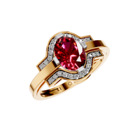 Bague élégante classique en or 14K 18K avec pierre précieuse rubis taille ovale 1,5 carat, diamants naturels sertis à griffes, certifiée IGI, pour mariages et fêtes