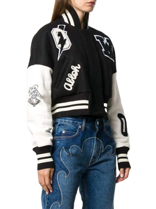 Custom Logo Women Cropped Varsity <b>Jacket</b> High Quality Chenille Embroidery <b>Patches</b> Baseball <b>Jacket</b> - Product Image 5