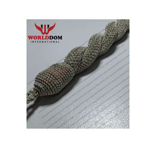 Cordón de ala plateado OEM para sombreros, accesorios para la cabeza, cordón de barbasco, alambre de metalizado Mylar o hilos de seda, tejido a mano - Product Image 1