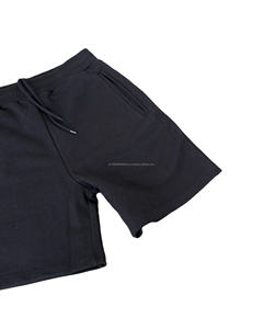 Vêtements actifs Fitness Gym entraînement Shorts de sport pour hommes coton français éponge respirant noir sueur court été Streetwear survêtement - Product Image 3