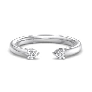 Anillo abierto de oro rosa de lujo con diamantes de corte brillante en forma de pera y redondos, minimalista, ajustable, apilable, joyería de moda para mujer. - Product Image 5