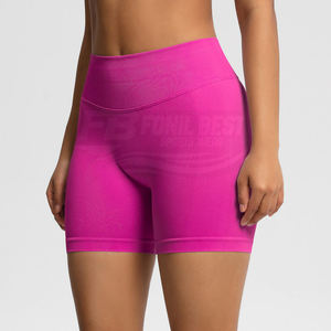 กางเกงขาสั้นออกกำลังกายเอวสูงแบบเต็มตัว ยกกระชับสะโพก ระบายอากาศ แห้งเร็ว กระชับรูปร่าง ไร้ตะเข็บ - Product Image 5