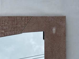 Hot sale high quality luxury Ratan Large Modern Handmade 100% Faux Shagreen <b>Wall</b> <b>Mirror</b> from Vietnam for Bathroom and Hotel - Product Image 5