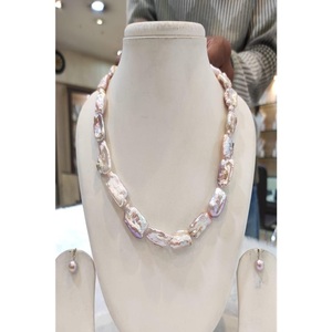 Juego de Collar y Pendientes de Perlas Barrocas de Primera Calidad Royal, 1 Hilera, para Niñas, Bodas, Compromisos, Colección para Fiestas - Product Image 2