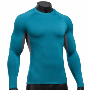 T-shirt de compression pour homme, séchage rapide, tissu extensible, logo personnalisé OEM, vente en gros, faible MOQ - Product Image 1