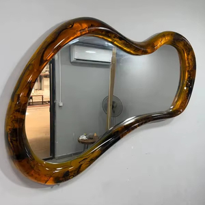 Classic Aura Resin Wood Wall Mirror Handmade Designer Frame Mirror for Elegant Wall Styling and Home Decor - Product Image 1