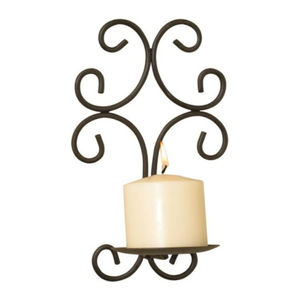 Juego de 2 apliques de pared de hierro negro, portavelas decorativos de diseño vintage con motivos ornamentales, portavelas metálicos colgantes para montar en la pared - Product Image 5