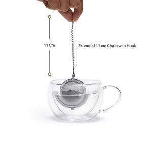 Stainless Steel <b>Tea</b> <b>Infuser</b> Ball Fine Mesh Foldable With Chain And Hook For Loose Leaf <b>Tea</b> - Product Image 2