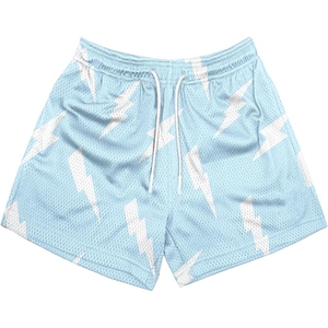 Shorts de sport en mesh pour hommes, impression intégrale personnalisée, style basketball, séchage rapide, respirant, shorts de sport pour la salle de sport - Product Image 2
