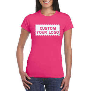 Camiseta de Mujer Personalizada con Logotipo, de Algodón, a la Moda, de Alta Calidad, con Cuello Redondo y Manga Corta, Color Rojo - Product Image 2