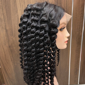 2026 Perruque à closure en cheveux humains vierges, bouclée à la vapeur, à nœuds simples, cuticules alignées, boucles souples, extensions de cheveux humains - Product Image 4