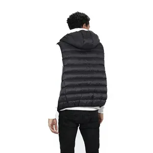 Chaleco Acolchado Negro sin Mangas con Capucha para Hombre, Chaleco Térmico de Poliéster para Invierno - Product Image 2