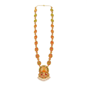 Conjunto de Joyería de Moda, Collar Largo Tradicional con Piedras de Pota Mate y Perlas - Product Image 1