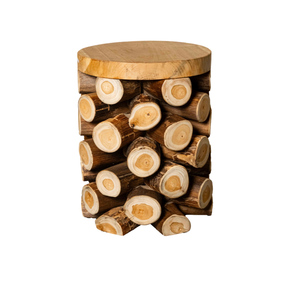 Tabouret en Branches de Teck Rustique ARTERRA, Artisanat Solide, Beauté Organique, Luxe Premium pour Appartement, Villa, Entrepôt, Hôtel - Product Image 1