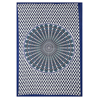 Drap de lit double en coton à imprimé floral avec 2 taies d'oreiller, motif paon mandala, fait main, pour salon, par Indian Consigners