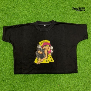 Women's XL Size Summer Cotton Crop Tops High Quality Wholesale Summer Tee <b>Shirt</b> Sexy Oversized Sleeves Printed Eco-Friendly - Product Image 1