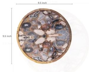 Assiette à salade en bois avec autocollant émaillé, bol de service, vaisselle, assiettes, ensemble de vaisselle pour le dîner - Product Image 3