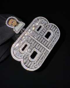 Pendentif personnalisé en émail avec moissanite taille brillant en argent 925, bijoux hip-hop de luxe haut de gamme certifiés - Product Image 3