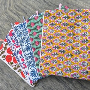 Durable Vintage Modern Simple Luxury Hand-Block Printed Eco-Friendly Cotton Quilted Laptop Sleeves Waterproof Business Daily Use - Product Image 1