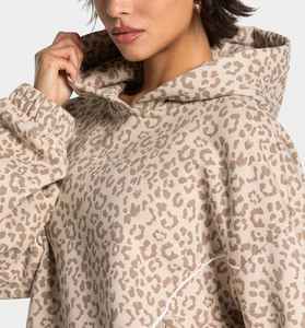 Conjunto Deportivo Holgado de Punto con Estampado de Leopardo Personalizado para Mujer, Ropa Casual Transpirable, Top de Manga Larga, Conjuntos Deportivos Holgados para Mujer - Product Image 5