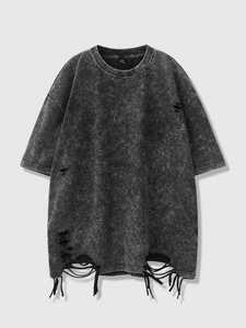 เสื้อยืดโอเวอร์ไซส์ผู้ชาย S-5XL ลายฟอกสีสไตล์วินเทจ ผ้าฝ้าย 100% เนื้อนุ่ม ใส่ได้ทั้งชายและหญิง รับสกรีนลายตามสั่ง - Product Image 4