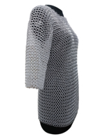 Chemise en maille d'aluminium à manches courtes, anneaux boutonnés de 10 mm, armure de chevalier viking, costume médiéval pour reconstitution historique et Halloween