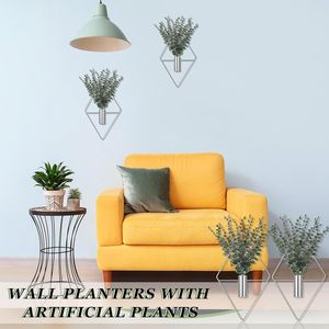 8 Pcs Vases Suspendus Muraux Modernes Géométriques Bohèmes en Métal pour Plantes d'Intérieur, Supports pour Eucalyptus Artificiel, Jardinières Murales, Pots de Fleurs - Product Image 2