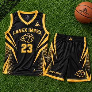 Conjunto de Uniforme de Baloncesto Dorado Premium, Jersey y Pantalones Cortos Personalizados para Equipo, Tela Transpirable de Alto Rendimiento, Ropa Deportiva Profesional para Hombre - Product Image 6