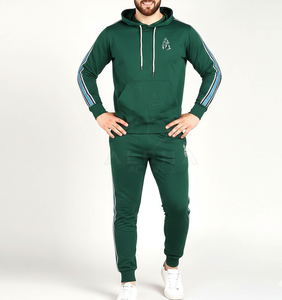 Ensemble de survêtement d'hiver bleu pour homme, sweat à capuche et pantalon de jogging, léger, 100% coton, vêtements de sport décontractés pour adultes - Product Image 4