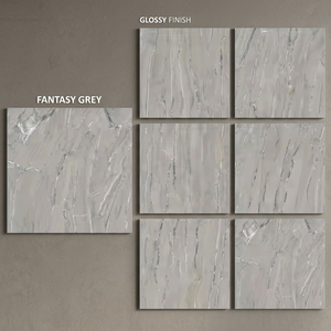 Vistaar Fancy Grey, Baldosa de Porcelana de 800x800 mm, Baldosa de Cerámica de 80x80 cm, Alto Brillo, Color Marfil, para Decoración de Paredes de Sala de Estar - Product Image 2