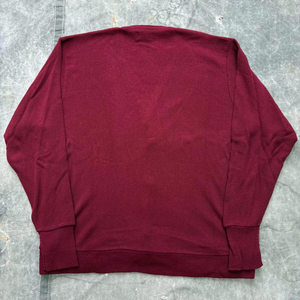 เสื้อคาร์ดิแกนไหมพรมแขนยาวคอวีสีแดงเลือดหมูสำหรับผู้หญิง ยี่ห้อ Fire Athlete Industry ปักโลโก้ สวมใส่สบายๆ สำหรับฤดูใบไม้ร่วง - Product Image 2