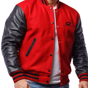 Affordable Price Durable Fashion Wear <b>Men</b> <b>Leather</b> Sleeves Varsity <b>Jacket</b> Comfortable Fit For Daily Casual Outfit - Product Image 4