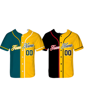 Maillots de baseball en gros, uniformes d'équipe personnalisés, boutonnés, en maille polyester, séchage rapide, pour l'été, cousus, fournisseur OEM, fabricant, en vrac - Product Image 4
