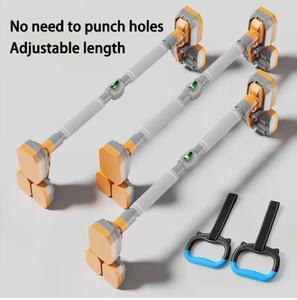 Support de dips réglable en alliage d'aluminium avec poignée orange pour l'entraînement de force à domicile - Product Image 1