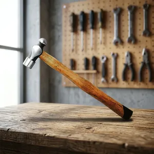 Marteau à bille en acier au carbone avec logo personnalisable, manche en bois, différentes tailles, outil manuel industriel, support OEM - Product Image 2