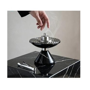 Emerald Green <b>Marble</b> Tripod Incense Burner – Gunmetal Slotted <b>Mesh</b> Lid Charcoal Bakhoor Caddy - Product Image 4