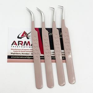 Pinzas para Extensión de Pestañas de Acero Inoxidable Ecológicas con Recubrimiento Rosa y Diseño de Corazón, Sostenibles, Duraderas, con Punta de Precisión - Product Image 1