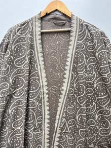 Bata Kimono de Algodón con Estampado de Bloques, Ropa de Dormir de Verano, Talla Única - Product Image 3