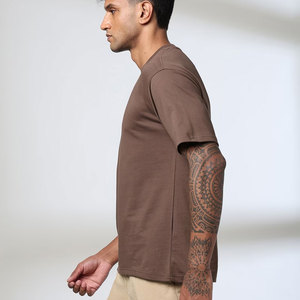 T-shirts surdimensionnés pour hommes en coton éponge 100% de haute qualité, personnalisables avec logo, écologiques, anti-plis, 300g, prix abordable, vente en gros - Product Image 5