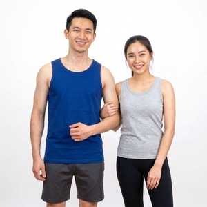 100% Cotton Customised Logo Men's Gym <b>Clothes</b> Basketball Singlets Acid Wash Tank Top weight lifting top cotton shirt - Product Image 2